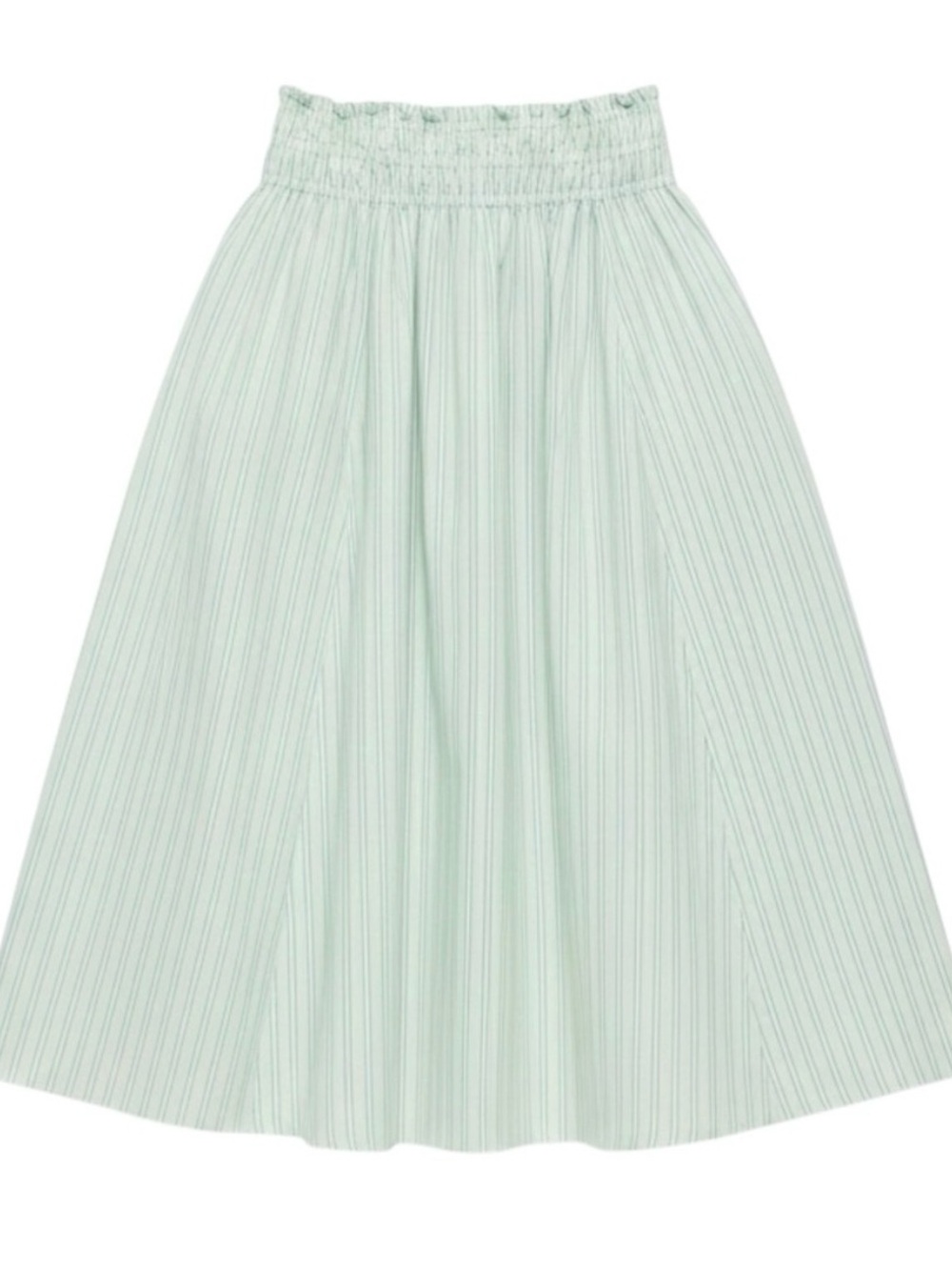 Old Navy Green & Lavender Striped Smocked Waist Midi Skirt Medium NWT - Picture 2 of 6